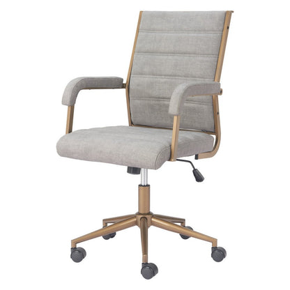 Gray and Bronze Adjustable Height Swivel Rolling Office Chair