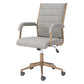 Gray and Bronze Adjustable Height Swivel Rolling Office Chair