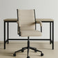 Beige and Black Adjustable Height Swivel Rolling Office Chair