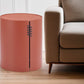 19" Brown Aluminum Round Drum End Table