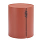 19" Brown Aluminum Round Drum End Table