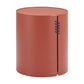 19" Brown Aluminum Round Drum End Table