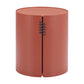 19" Brown Aluminum Round Drum End Table