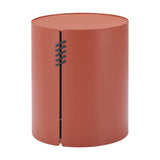 19" Brown Aluminum Round Drum End Table