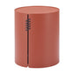 19" Brown Aluminum Round Drum End Table