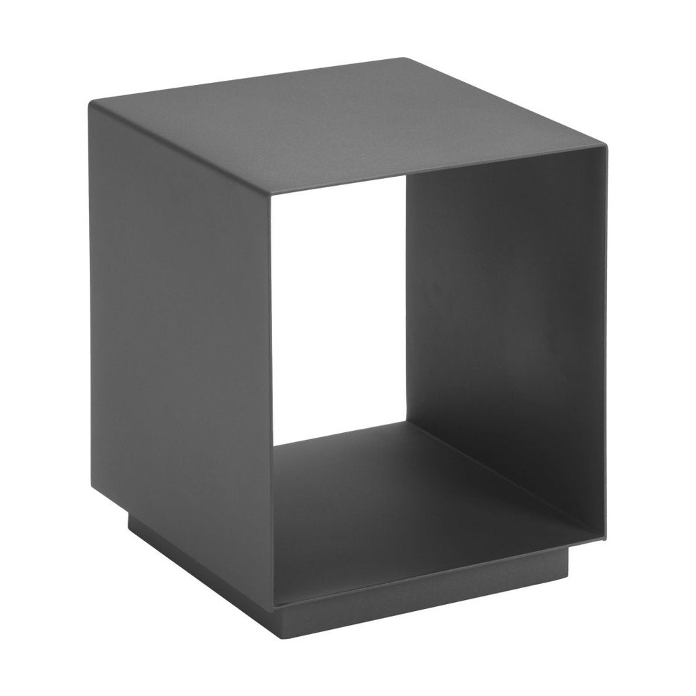 17" Charcoal Aluminum Square End Table With Shelf