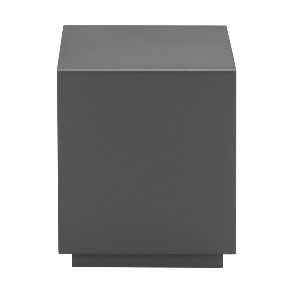 17" Charcoal Aluminum Square End Table With Shelf