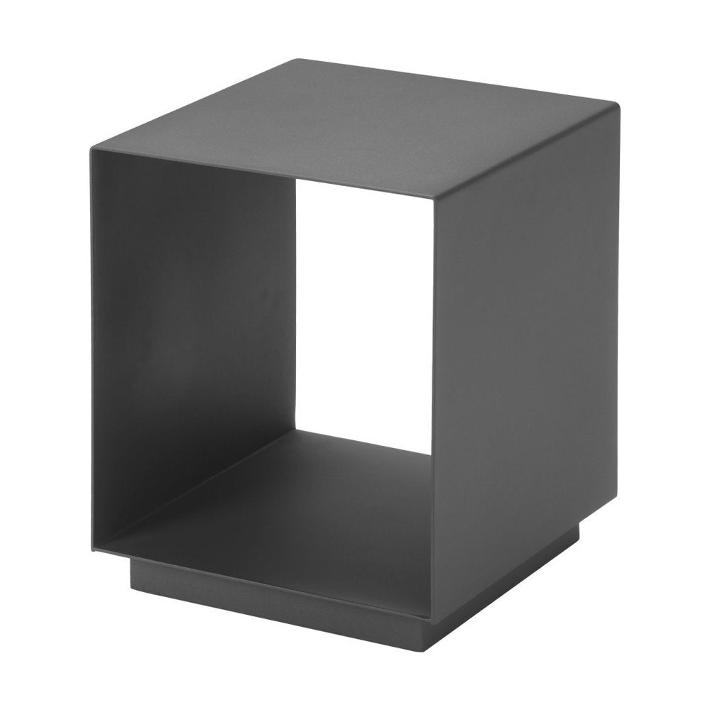 17" Charcoal Aluminum Square End Table With Shelf