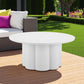 34" White Rounded Aluminum Outdoor Coffee Table