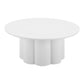 34" White Rounded Aluminum Outdoor Coffee Table