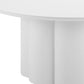 34" White Rounded Aluminum Outdoor Coffee Table