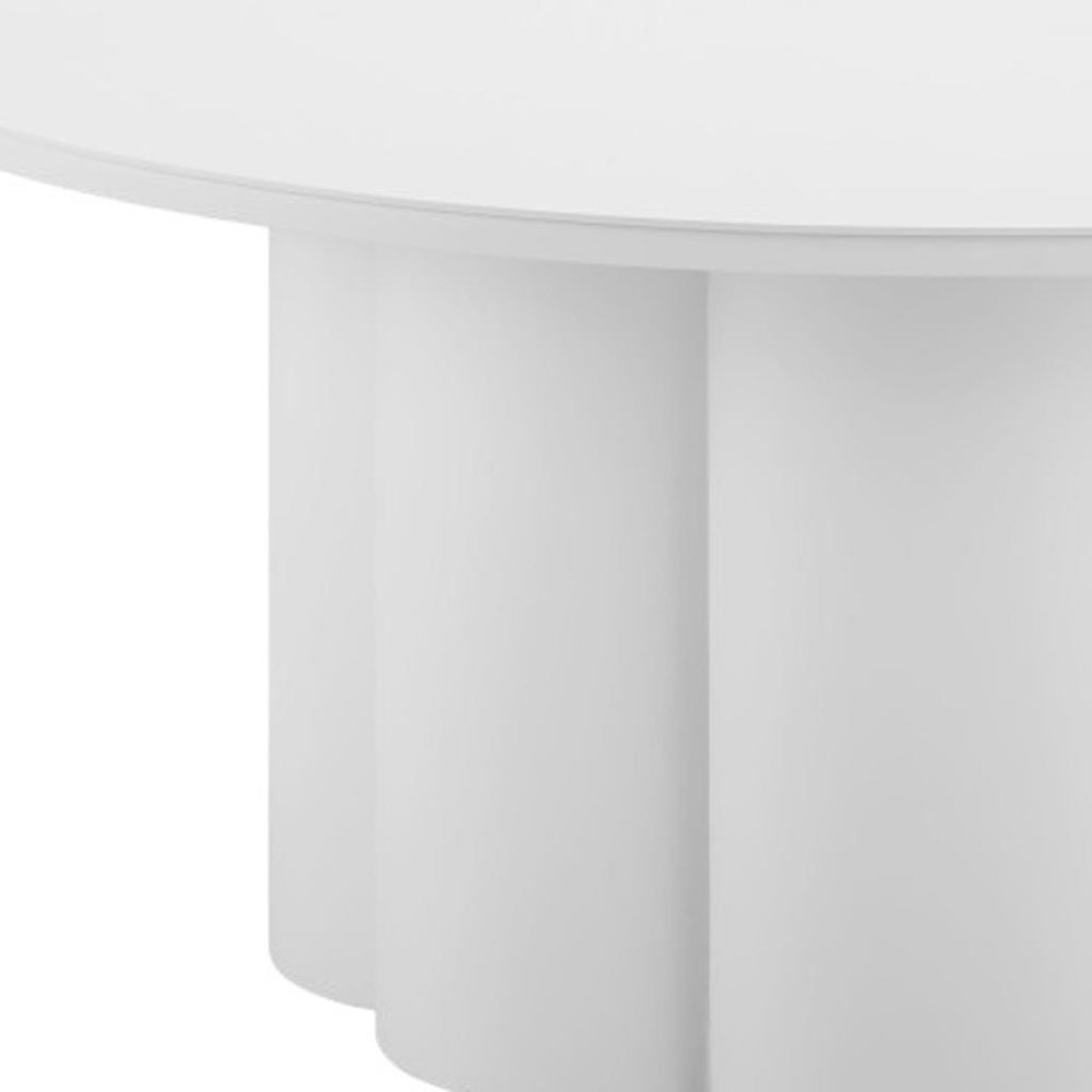 34" White Rounded Aluminum Outdoor Coffee Table