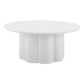 34" White Rounded Aluminum Outdoor Coffee Table
