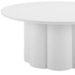 34" White Rounded Aluminum Outdoor Coffee Table