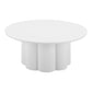 34" White Rounded Aluminum Outdoor Coffee Table