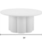 34" White Rounded Aluminum Outdoor Coffee Table
