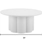 34" White Rounded Aluminum Outdoor Coffee Table