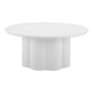 34" White Rounded Aluminum Outdoor Coffee Table