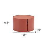 29" Terra Cotta Rounded Aluminum Outdoor Coffee Table