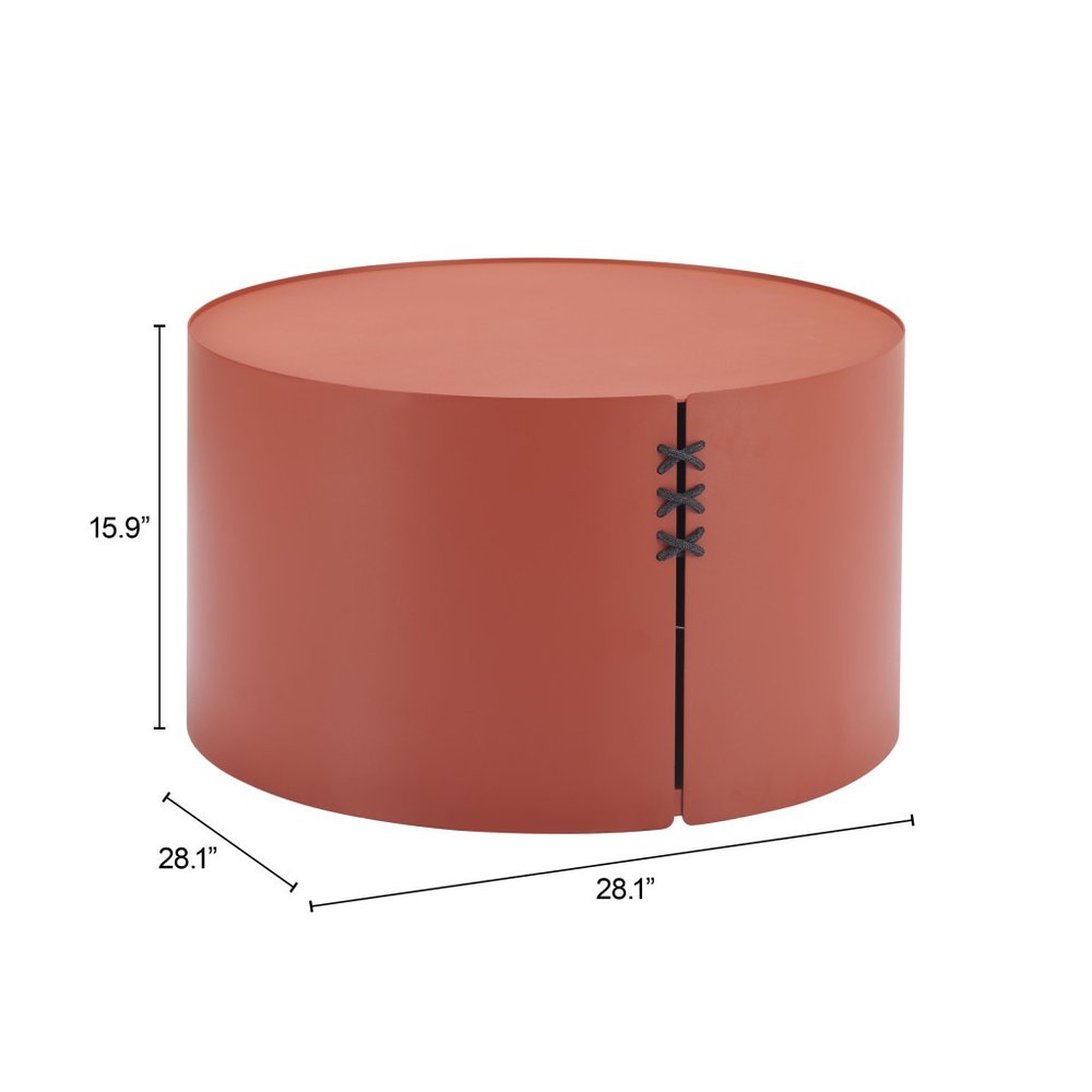 29" Terra Cotta Rounded Aluminum Outdoor Coffee Table