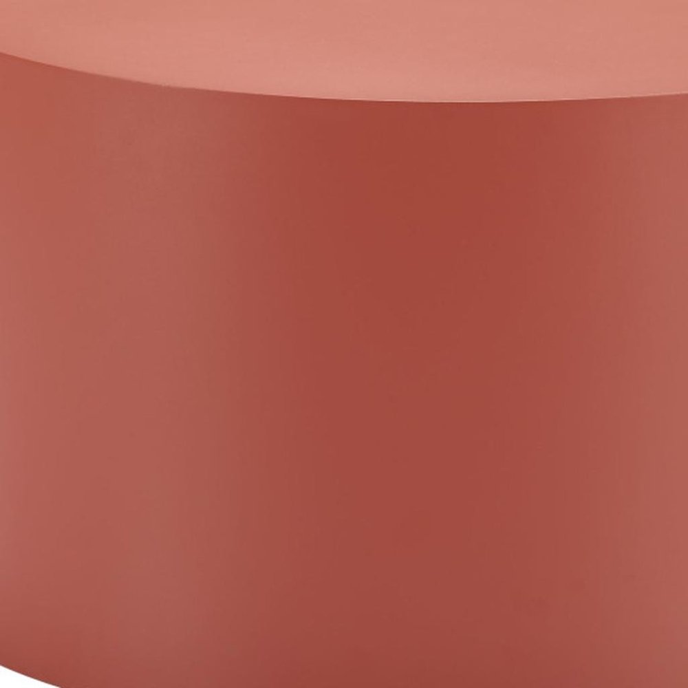 29" Terra Cotta Rounded Aluminum Outdoor Coffee Table