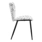 Set of Two White and Black Upholstered Faux Shearling Dining Side Chairs