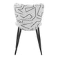 Set of Two White and Black Upholstered Faux Shearling Dining Side Chairs