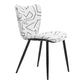 Set of Two White and Black Upholstered Faux Shearling Dining Side Chairs