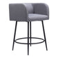 Set of Two 27" Gray and Black Fabric and Steel Counter Height Bar Chairs
