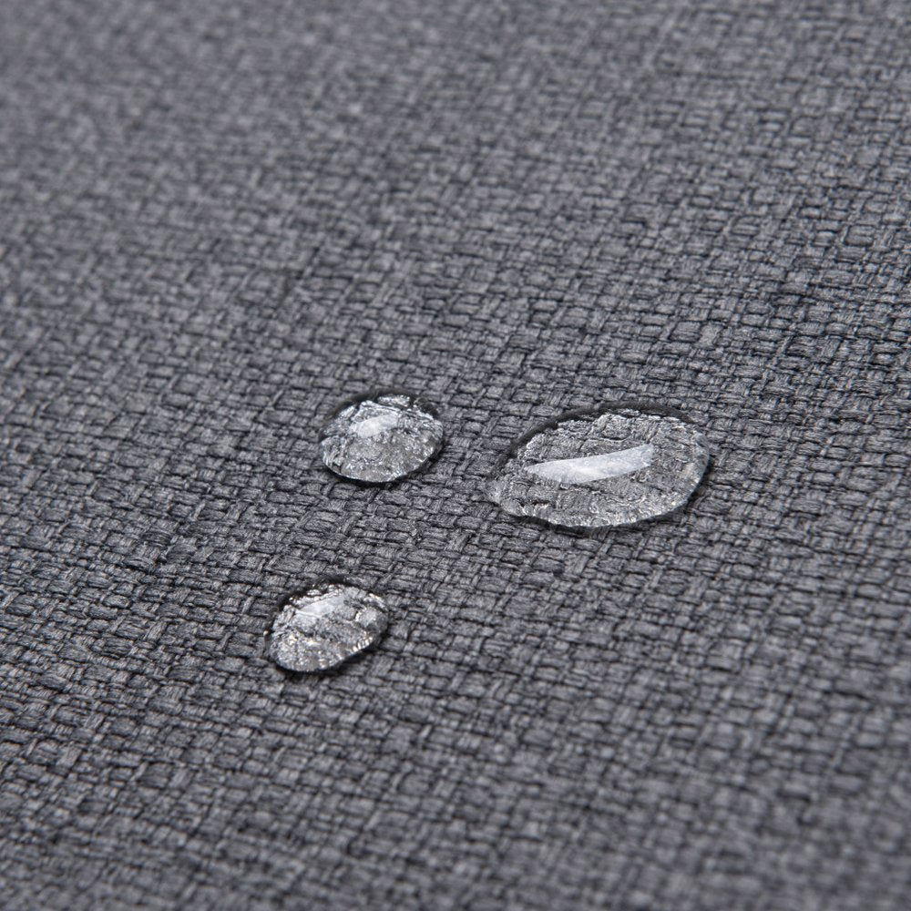 Set of Two 27" Gray and Black Fabric and Steel Counter Height Bar Chairs