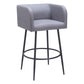 Set of Two 31" Gray and Black Fabric and Steel Bar Height Bar Chairs