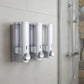Gray Heavy Duty Plastic Three Chamber Wall Mount Soap Dispenser