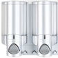 Gray Heavy Duty Plastic Three Chamber Wall Mount Soap Dispenser