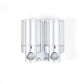 Gray Heavy Duty Plastic Two Chamber Wall Mount Soap Dispenser