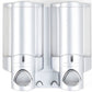 Gray Heavy Duty Plastic Two Chamber Wall Mount Soap Dispenser