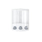White Heavy Duty Plastic Three Chamber Wall Mount Soap Dispenser
