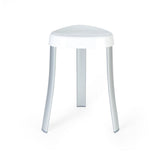 18"  White Aluminum And Heavy Duty Plastic Corner Shower Bench