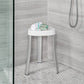 18"  White Aluminum And Heavy Duty Plastic Corner Shower Bench