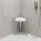 18"  White Aluminum And Heavy Duty Plastic Corner Shower Bench