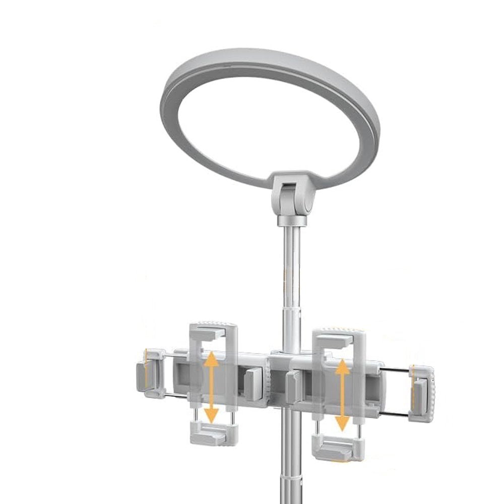 22" White Metal And Plastic Adjustable Portable Desk Lamp LED With Phone Clamp