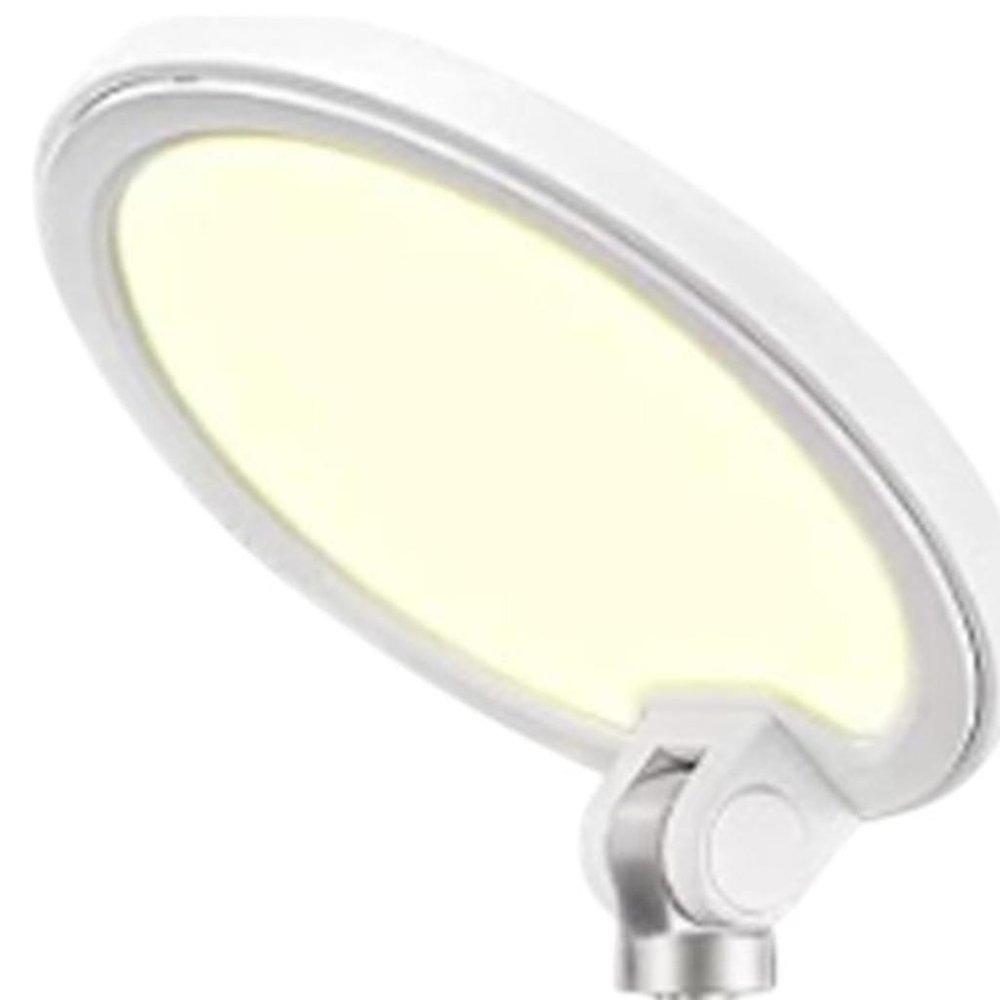 22" White Metal And Plastic Adjustable Portable Desk Lamp LED With Phone Clamp