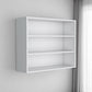 36" White Wood Three Tier Wall Mounted Floating Shelf