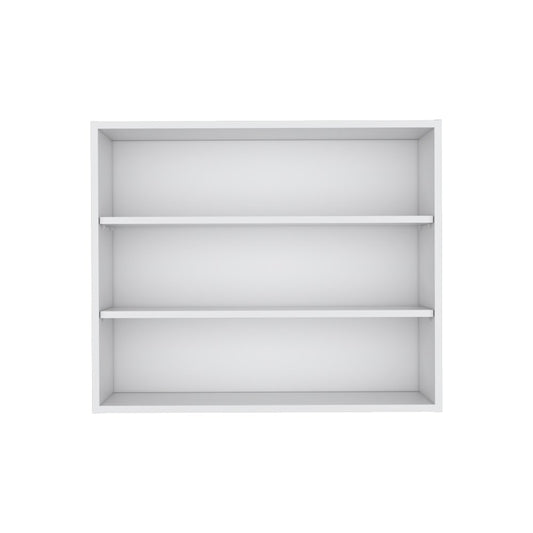 36" White Wood Three Tier Wall Mounted Floating Shelf
