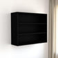 36" Black Wood Three Tier Wall Mounted Floating Shelf