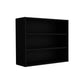 36" Black Wood Three Tier Wall Mounted Floating Shelf