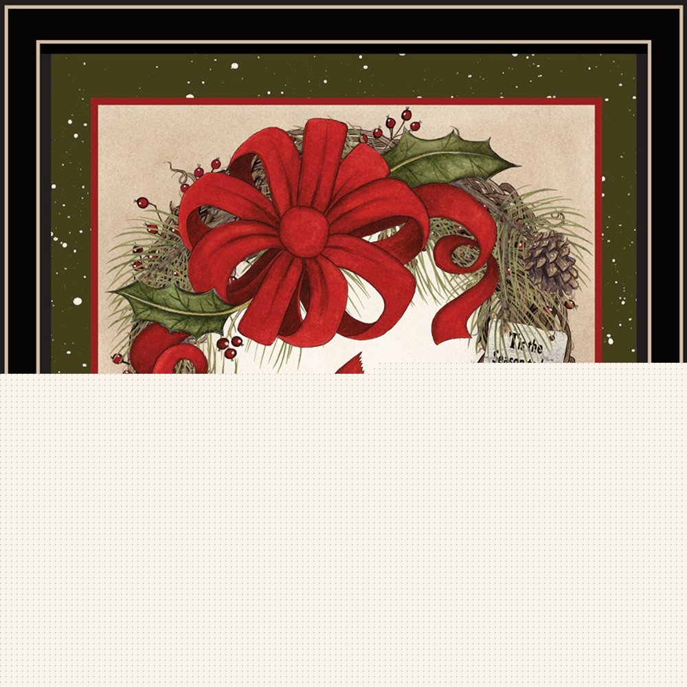 Cardinal Wreath Black Framed Wall Art