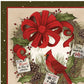 Cardinal Wreath White Framed Wall Art