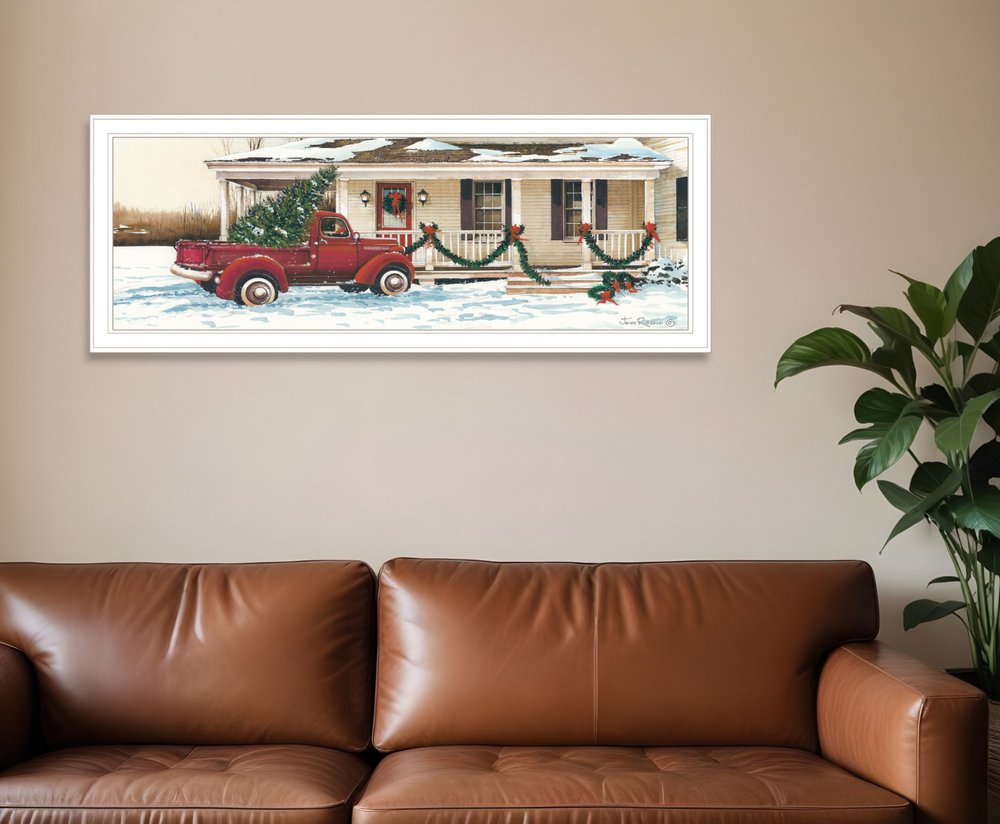 Preparing for Christmas White Framed Wall Art