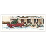 Preparing for Christmas White Framed Wall Art