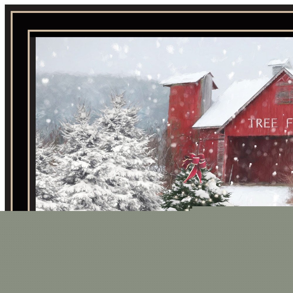 Tree Farm Wagon Black Framed Wall Art
